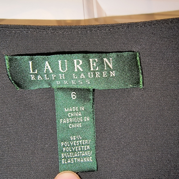 Lauren Ralph Lauren Beautiful Classic Jet Black Draped Dress (Size 6) - Picture 3 of 11